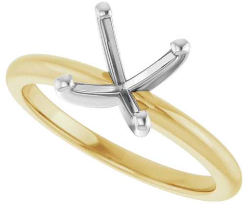 14K Yellow   Platinum 8 mm Round Solitaire Engagement Ring Mounting (5)