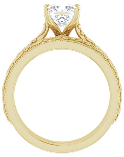 Sužadėtuvių Žiedas „Solitaire Sculptural“ 14k yellow gold Square 5.5mm (7)