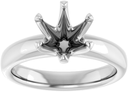 14K White 8.2 mm Round Engagement Ring Mounting (3)