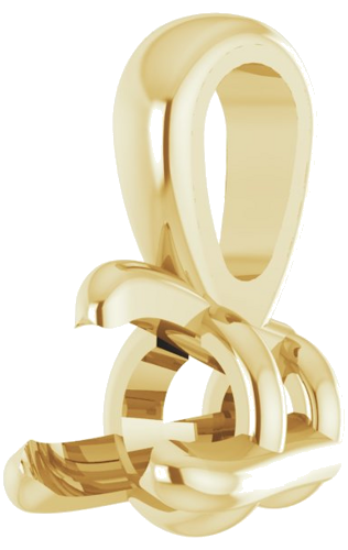 10K Yellow 2.5 mm Round  3-Prong Pendant Mounting (2)
