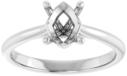 Sužadėtuvių Žiedas „Solitaire“ 950 Platinos Oval 8mm x 6mm (3)