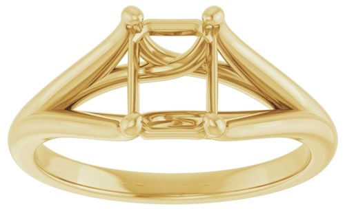 14K Yellow 7x5 mm Emerald Solitaire Engagement Ring Mounting (3)