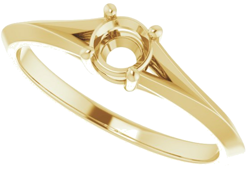 Sužadėtuvių Žiedas „Solitaire Split Shank“ 14k yellow gold Round 4.4mm (5)