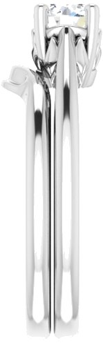 Sužadėtuvių Žiedas „Solitaire“ 585 Baltojo Aukso Round 5.2mm (9)