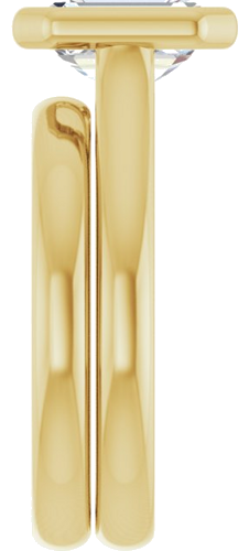 10K Yellow  8x6 mm Emerald Solitaire Engagement Ring Mounting (9)