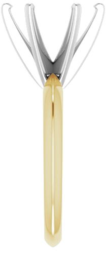 14K Yellow   White 10.2-10.6 mm Round 6-Prong Solitaire Ring Mounting (4)