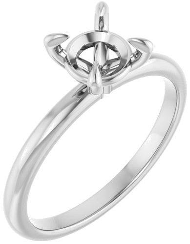 Platinum  6.5 mm Round Solitaire Engagement Ring Mounting (1)