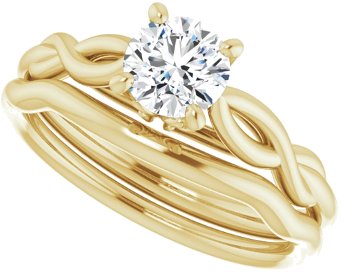 14K Yellow  5.5 mm Round Solitaire Engagement Ring Mounting (10)