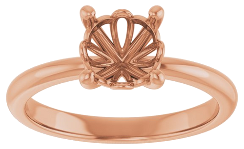 14K Rose 7 mm Round Solitaire Engagement Ring Mounting (3)