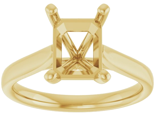 Sužadėtuvių Žiedas „Solitaire“ 585 Geltonojo Aukso Emerald 9mm x 7mm (3)