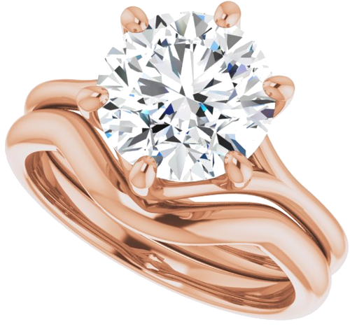 Sužadėtuvių Žiedas „Solitaire“ 585 Rožinis Aukso Round 9mm (10)