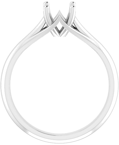 14K White 6 mm Round Solitaire Engagement Ring Mounting (2)