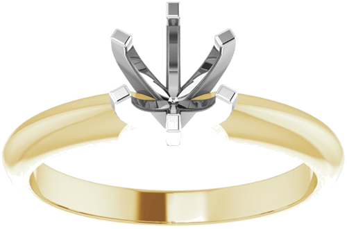 14K Yellow   White 5.7-6 mm Round 6-Prong Solitaire Ring Mounting (3)