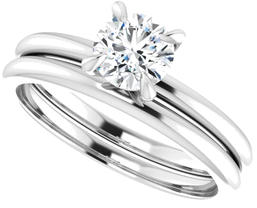 Platinum  5.5 mm Round Solitaire Engagement Ring Mounting (10)