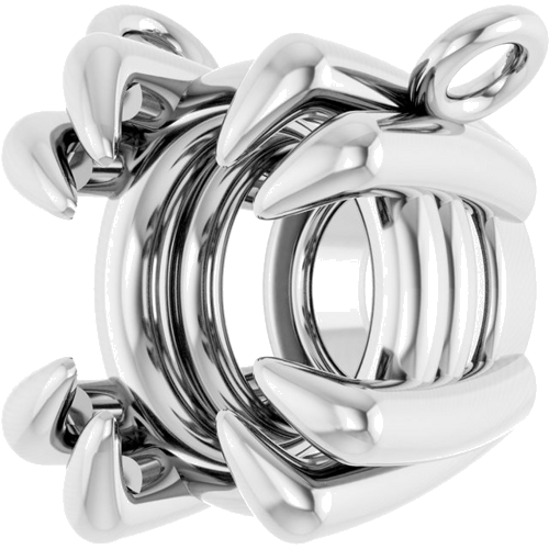 Pakabukas „Round 4-Prong Double-Claw“ 585 Baltojo Aukso Round 6.5mm (2)