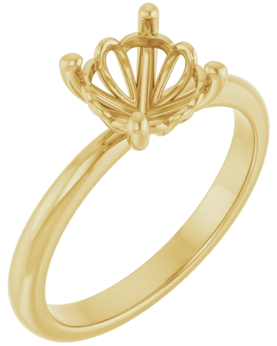 14K Yellow 7.4 mm Round Solitaire Engagement Ring Mounting (1)