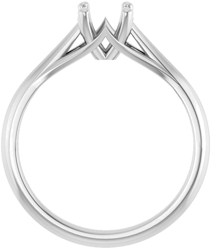 14K White 5 mm Cushion Solitaire Engagement Ring Mounting (2)