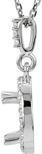 14K White 7x5 mm Pear 1 8 CTW Natural Diamond Semi-Set 18  Necklace (2)