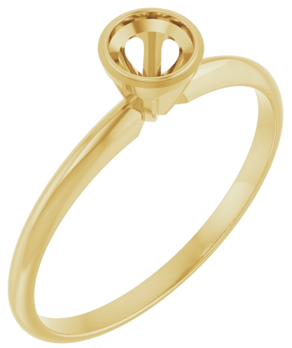 14K Yellow 4.1 mm Round Solitaire Engagement Ring Mounting (1)