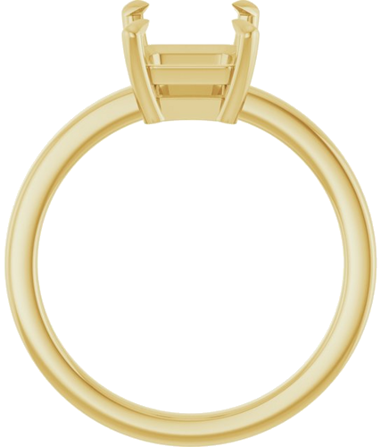 14K Yellow 9x7 mm Emerald Solitaire Engagement Ring Mounting (2)