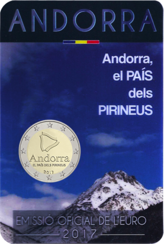 2017 Andoras Pireneju valsts 2 eiro monēta (2)