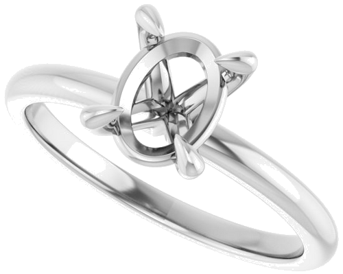 Sužadėtuvių Žiedas „Solitaire“ 417 Baltojo Aukso Oval 8mm x 6mm (5)