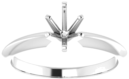 14K White 6.5x4.5 mm Oval 6-Prong Solitaire Engagement Ring Mounting (3)