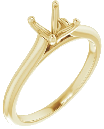 14K Yellow 6 mm Round Solitaire Engagement Ring Mounting (1)
