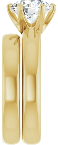 Sužadėtuvių Žiedas „Solitaire“ 750 Geltonojo Aukso Round 8.2mm (9)