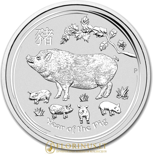 1 kg Kiaulės metai 2019 (Lunar II) Australija sidabrinė moneta (1)