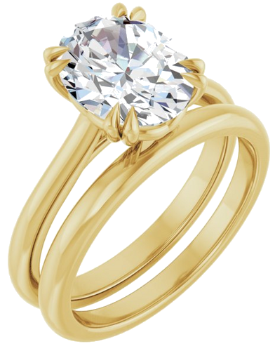 Sužadėtuvių Žiedas „Solitaire“ 585 Geltonojo Aukso Oval 10mm x 8mm (6)