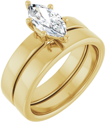 14K Yellow 10x5 mm Marquise Solitaire Engagement Ring Mounting (6)
