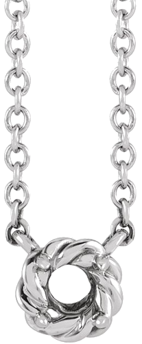 14K White 5 mm Round Claw-Prong Rope 18  Necklace Mounting (1)