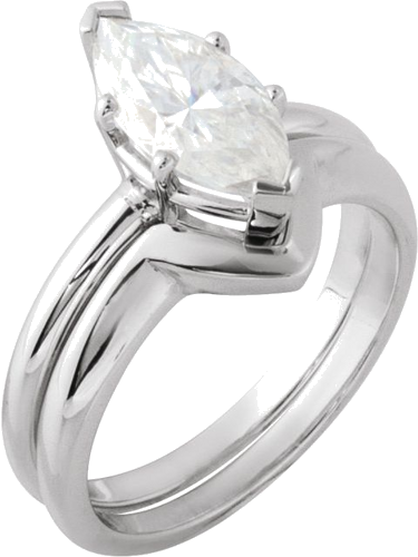 14K White 8x4 mm Marquise 6-Prong Solitaire Engagement Ring Mounting (5)