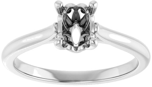 Sužadėtuvių Žiedas „Solitaire“ 585 Baltojo Aukso Oval 7mm x 5mm (3)