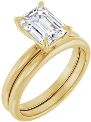 Sužadėtuvių Žiedas „Solitaire“ 417 Geltonojo Aukso Emerald 8mm x 6mm (6)