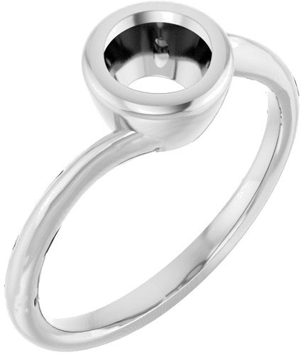 Sužadėtuvių Žiedas „Bezel-Set Solitaire“ 950 Platinos Round 6.5mm (1)