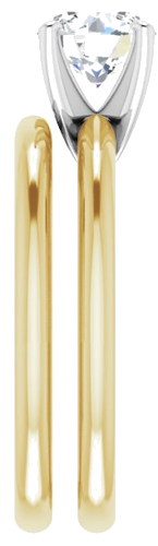 Sužadėtuvių Žiedas „Solitaire“ 585 Baltojo Ir Geltonojo Aukso Round 6.5mm (9)