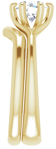 Sužadėtuvių Žiedas „Solitaire“ 585 Geltonojo Aukso Round 6mm (9)