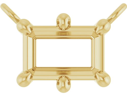 Pakabukas „Emerald 6-Prong“ 585 Geltonojo Aukso Emerald 6mm x 4mm (1)