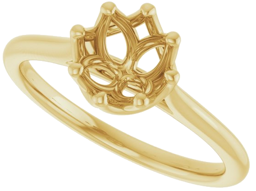 Sužadėtuvių Žiedas „Solitaire“ 585 Geltonojo Aukso Round 6.5mm (5)