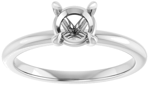 Sužadėtuvių Žiedas 585 Baltojo Aukso Round 6mm (3)