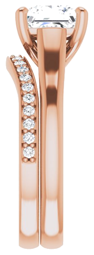 14K Rose 6.5 mm Square Solitaire Engagement Ring Mounting (9)