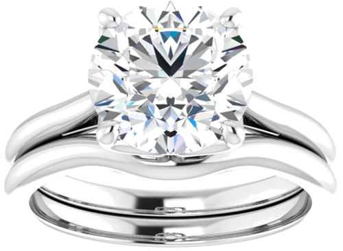 Sužadėtuvių Žiedas „Solitaire“ 14k white gold Round 9mm (8)