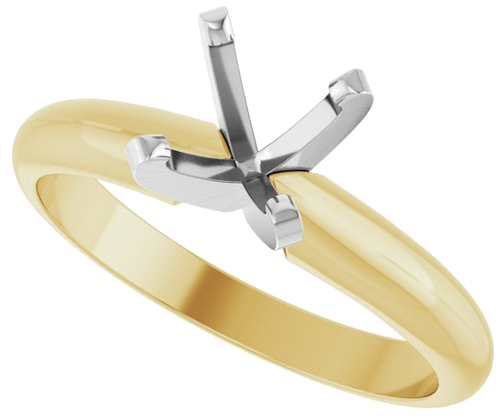 Sužadėtuvių Žiedas „Heavy Solitaire“ 750 Geltonojo Aukso Ir 950 Platinos Round 6.5mm (5)