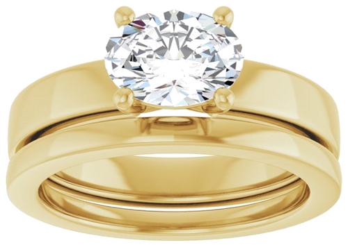 14K Yellow 8x6 mm Oval Solitaire Engagement Ring Mounting (8)