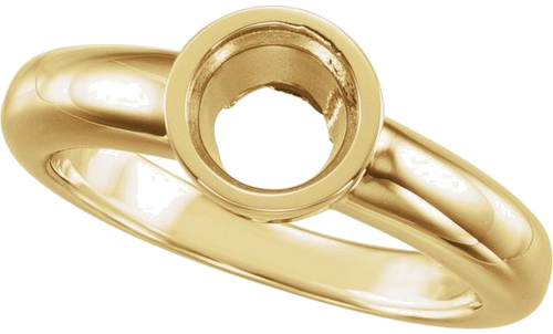 14K Yellow 5.8 mm Round Bezel-Set Engagement Ring Mounting (4)