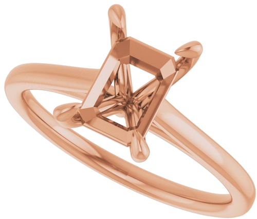 Sužadėtuvių Žiedas „Solitaire“ 585 Rožinis Aukso Emerald 8mm x 6mm (5)