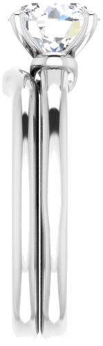 14K White  7.4 mm Round Solitaire Engagement Ring Mounting (9)