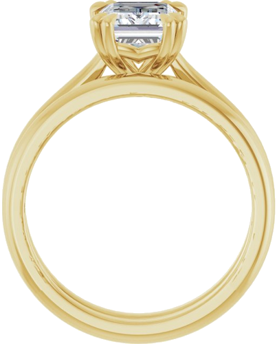 14K Yellow 8x6 mm Emerald Solitaire Engagement Ring Mounting (7)